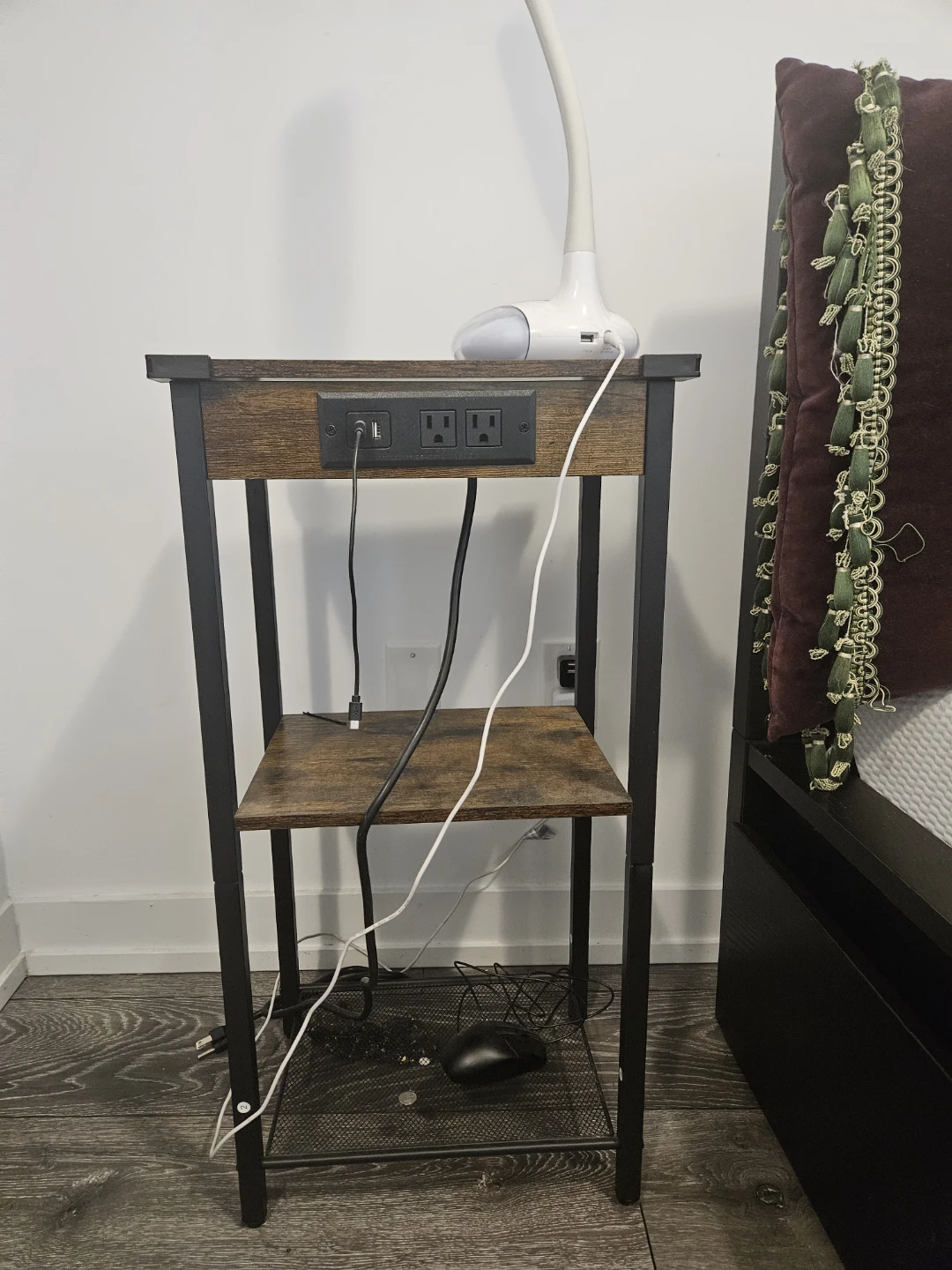 Side table with outlets
