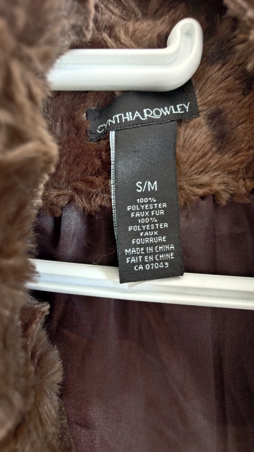 Cynthia Rowley Brown Faux Fur Jacket - photo 4