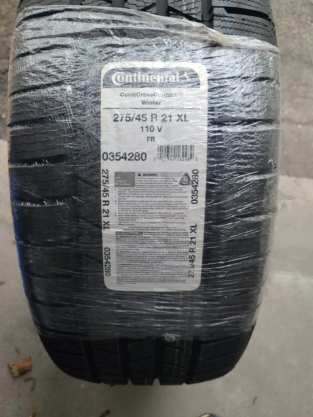 4x 275/45/21 NEW Continental Winter tires - photo 2