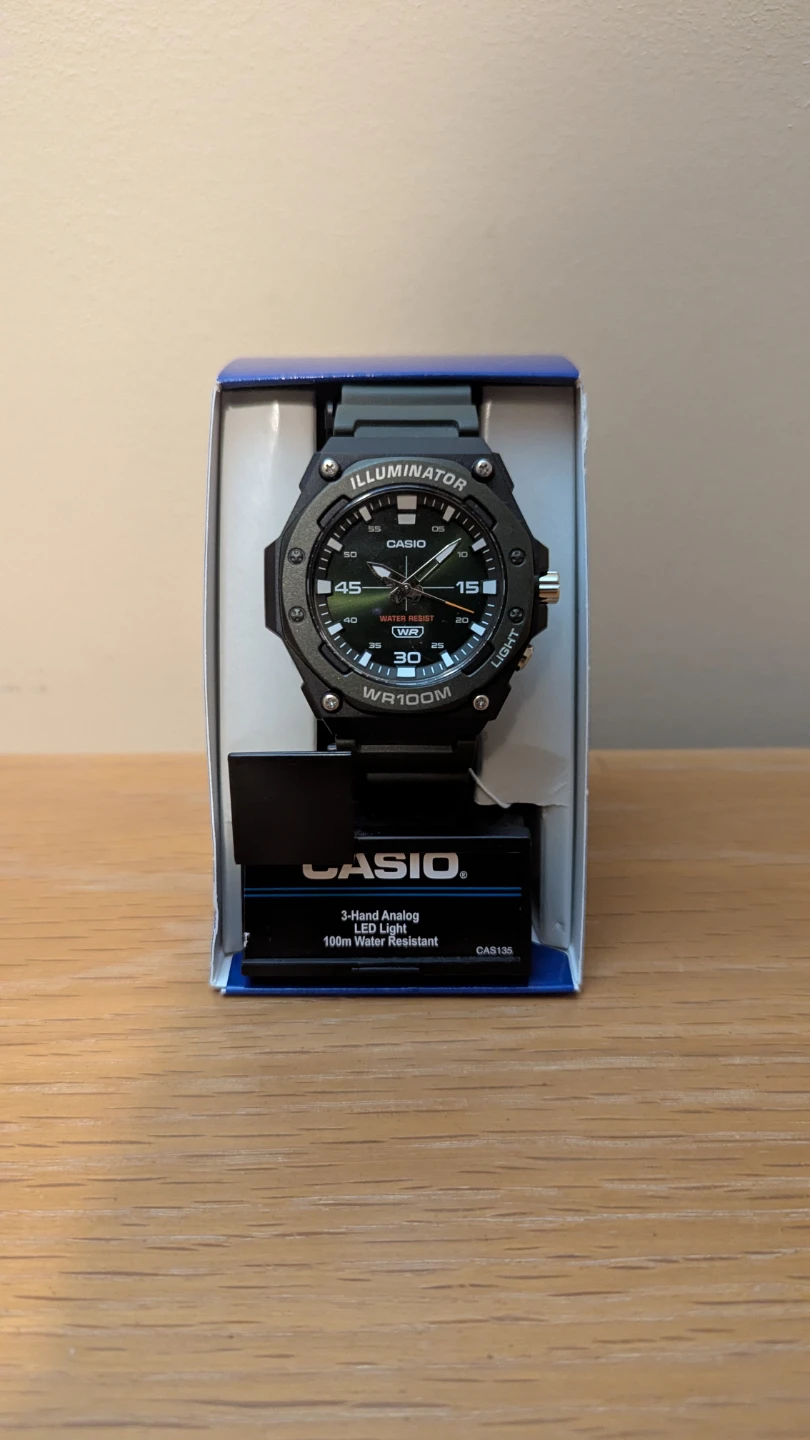 Casio Illuminator 3-Hand Analog Watch new