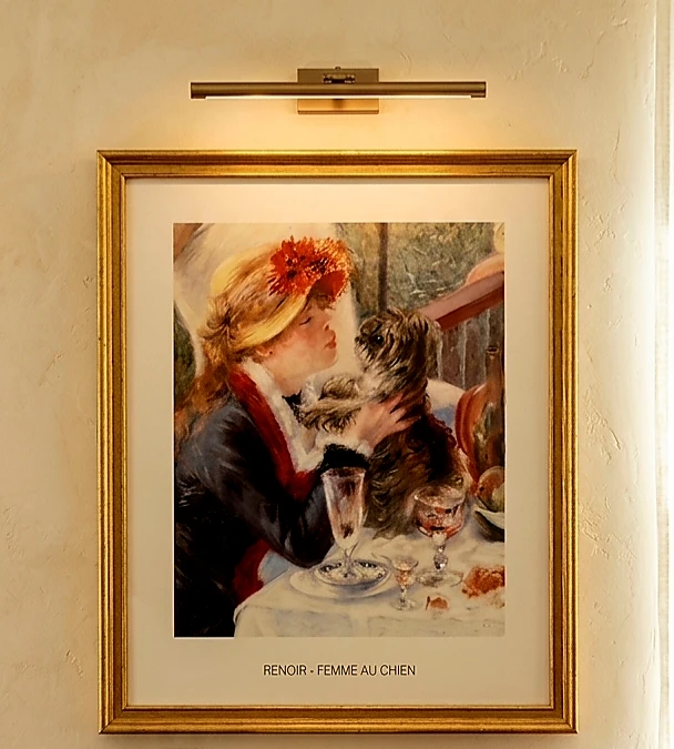Framed Auguste Renoir Print "Femme Au Chien" Art (18x22 inches)
