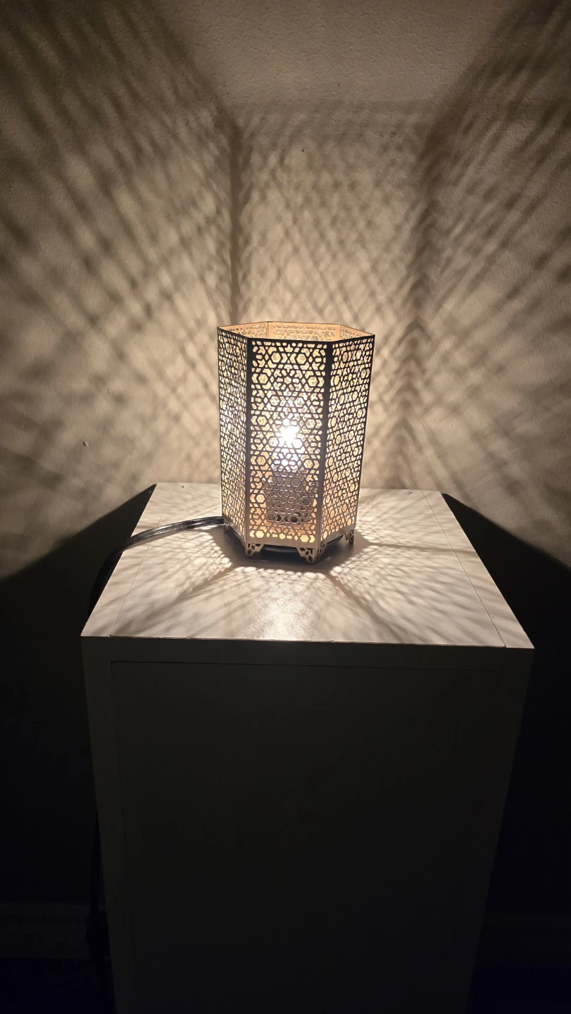 Hexagonal Laser Cut Table Lamp