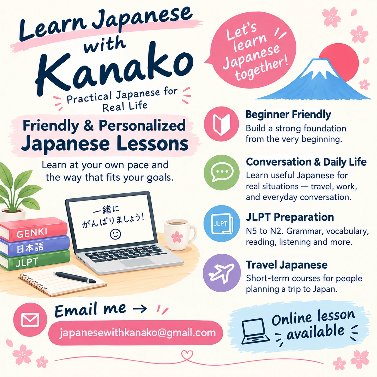Learn Japanese with a Friendly and Experienced Tutor