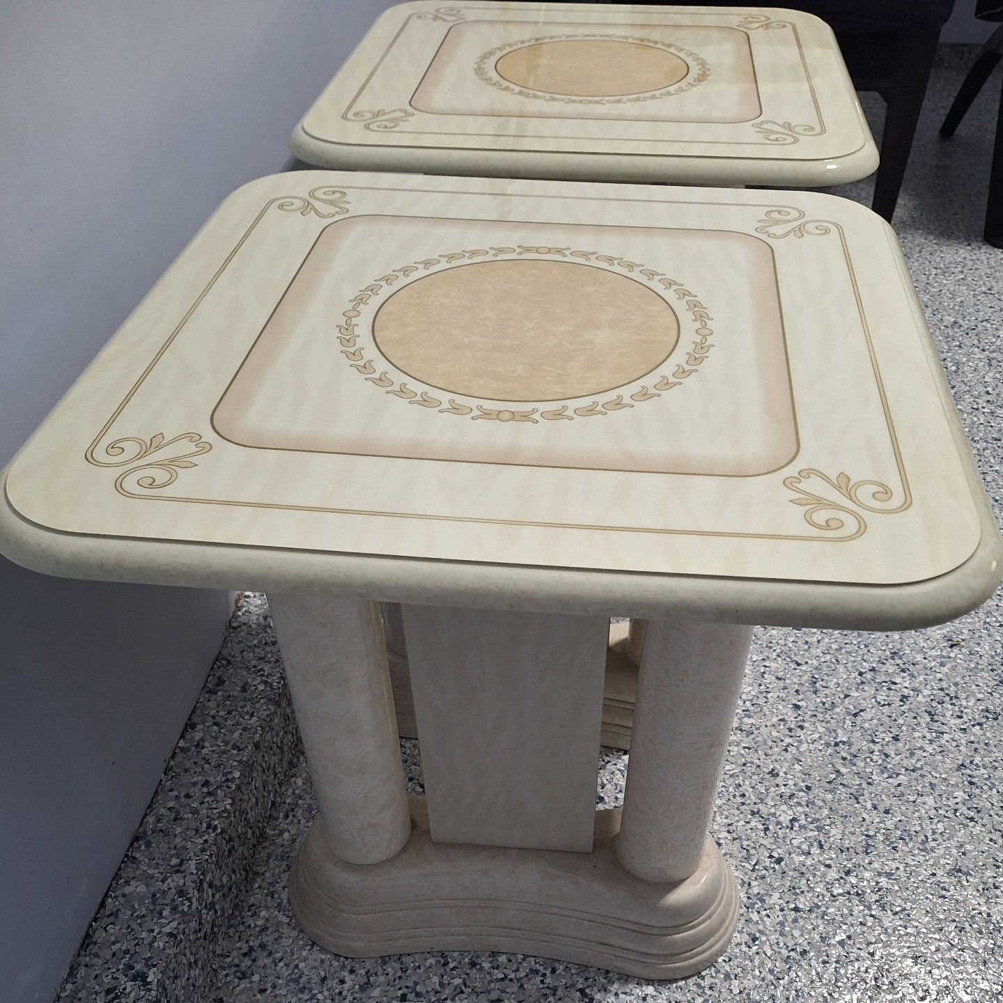 Italian Marble White Side Tables – Set of 2 - photo 3