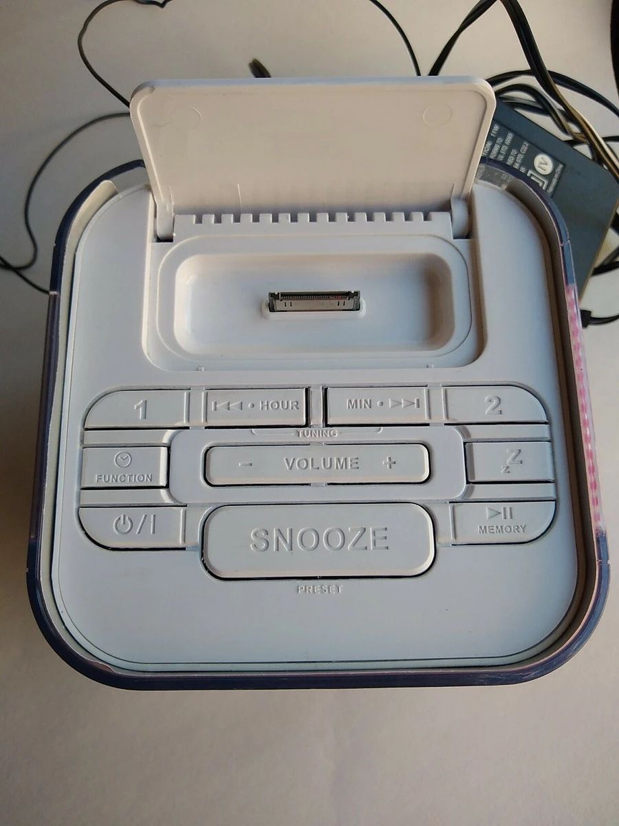 White iPod Docking Station Alarm Clock