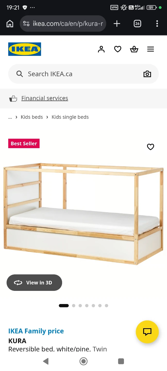 IKEA Kura Reversible Bed with tent - photo 2