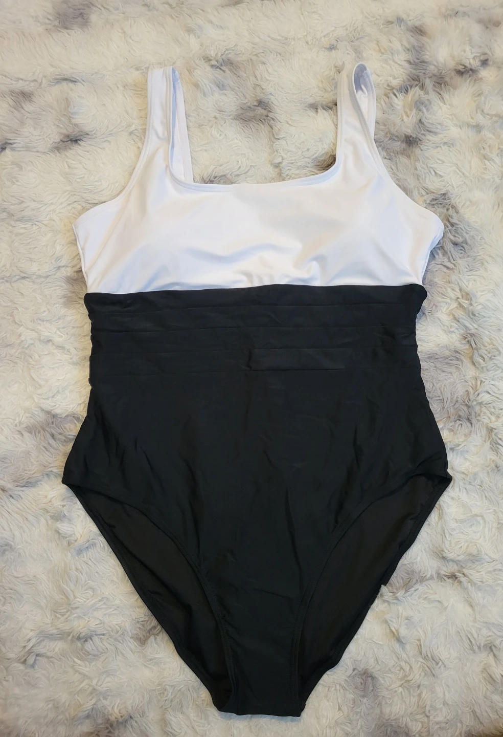Black and White One-Piece Swimsuit Size XL