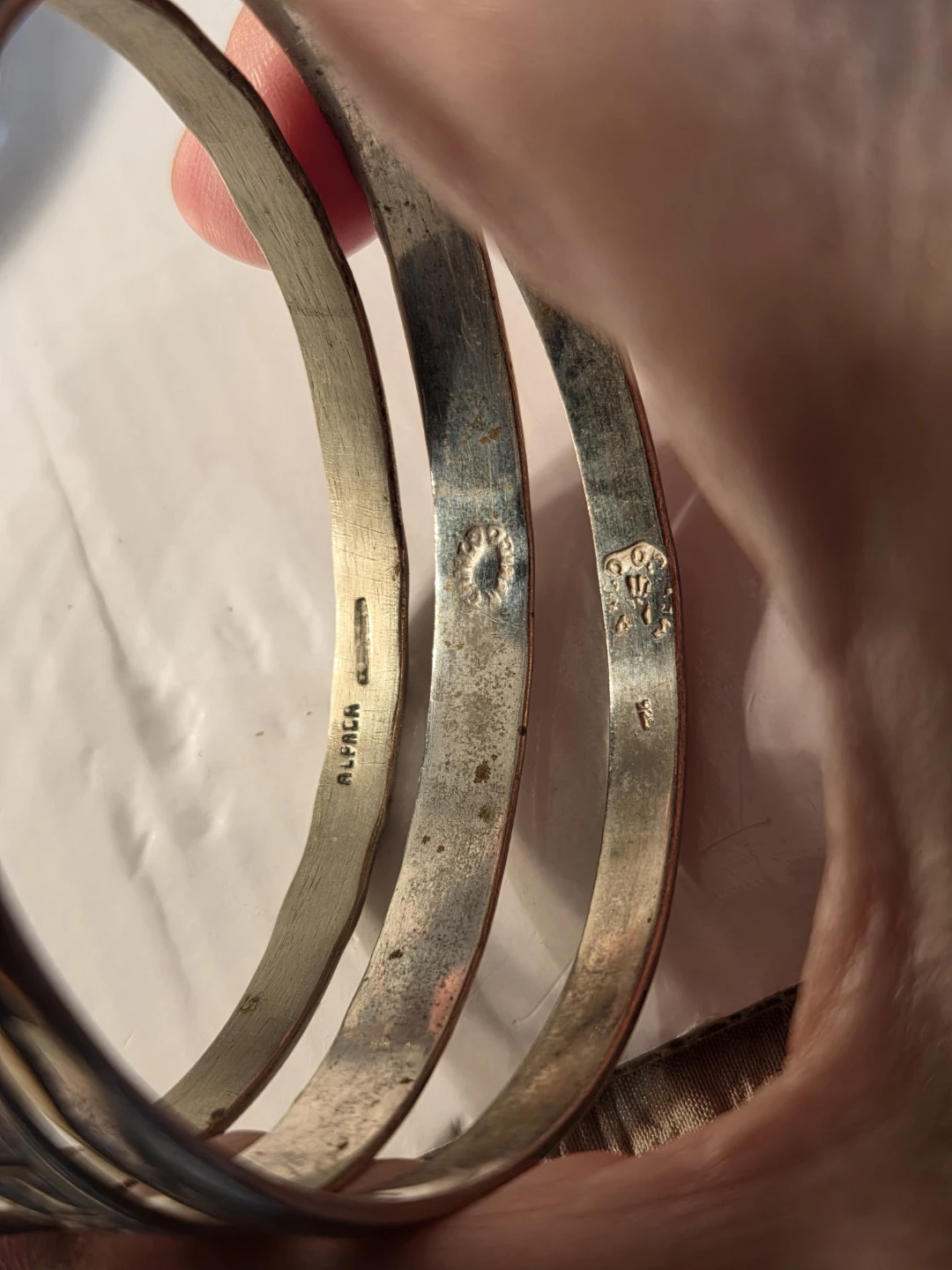 Silver filled  Bangle Bracelet Set - Silver Tone - photo 4