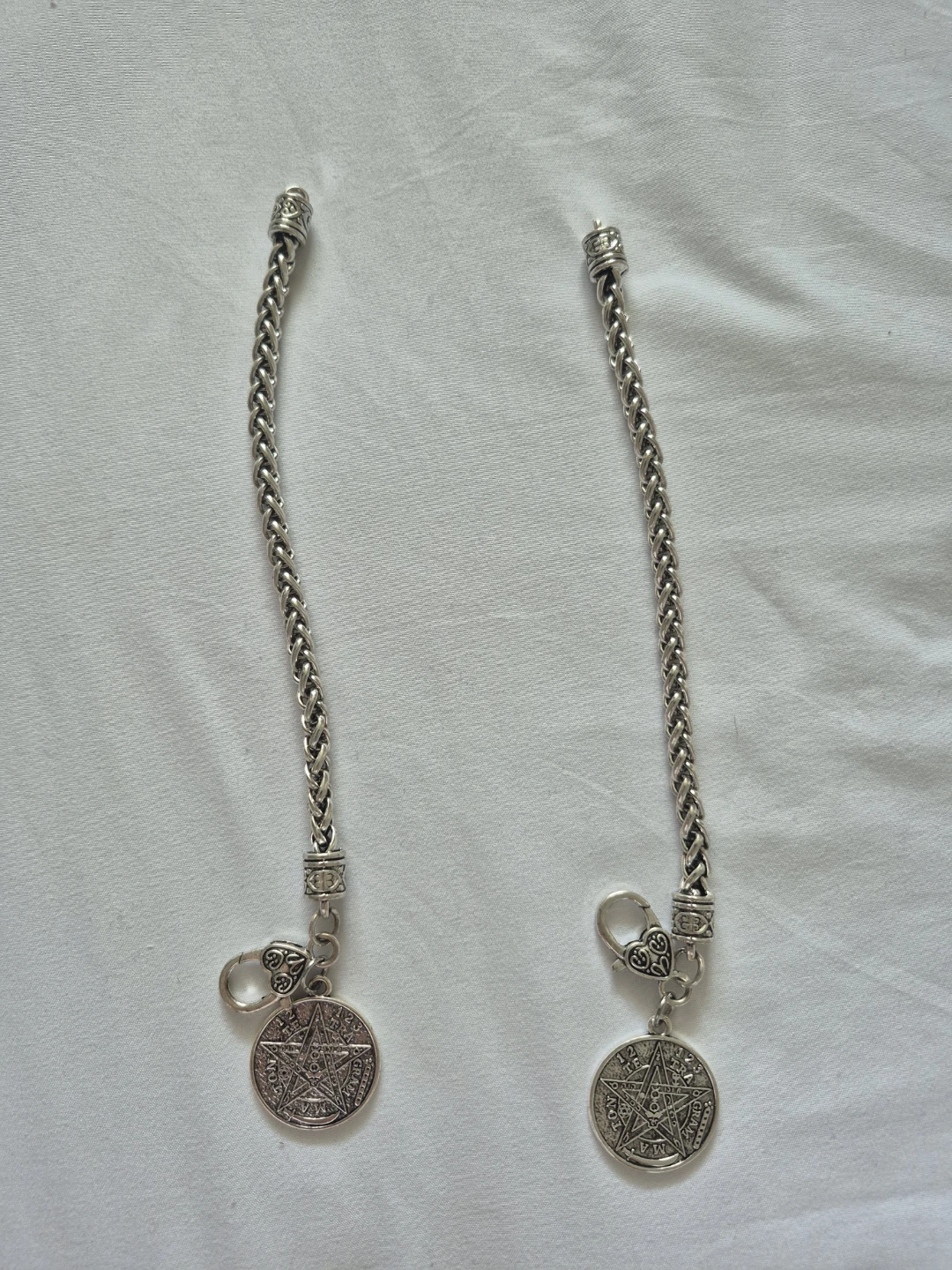 Silver-tone Tetragrammaton bracelet chain set