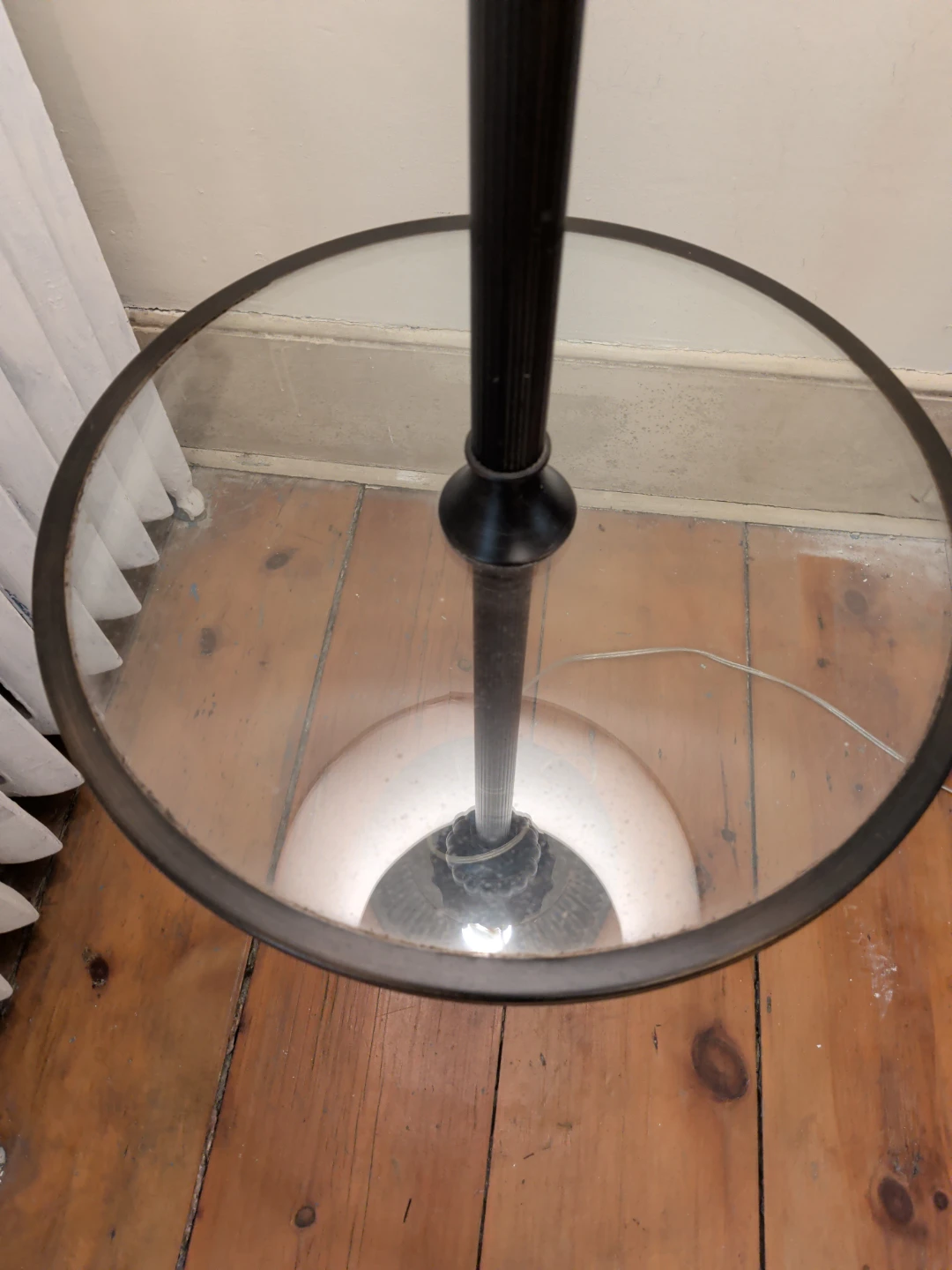Hampton Bay Bronze Traditional Floor Lamp with Glass Tray Table - photo 4