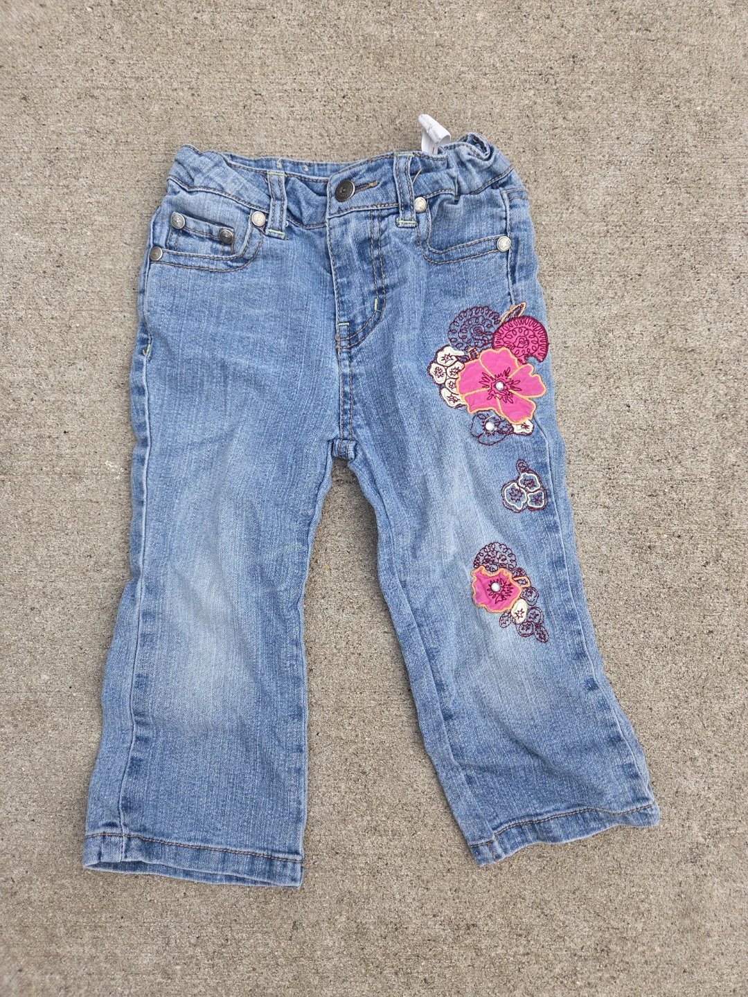 Cherokee Toddler Girls Floral Embroidered Jeans