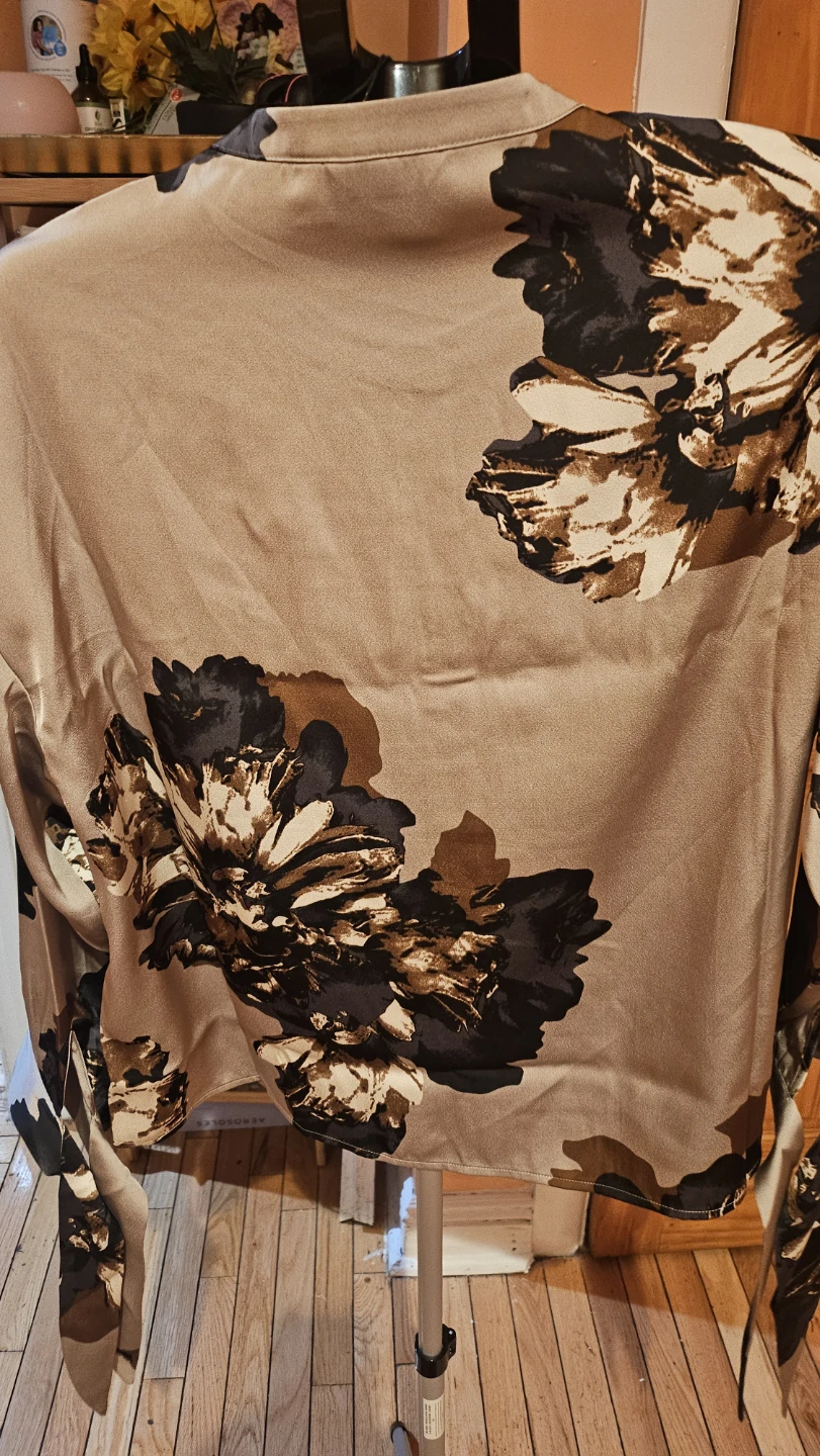 Floral Print Button-Down Shirt - photo 5
