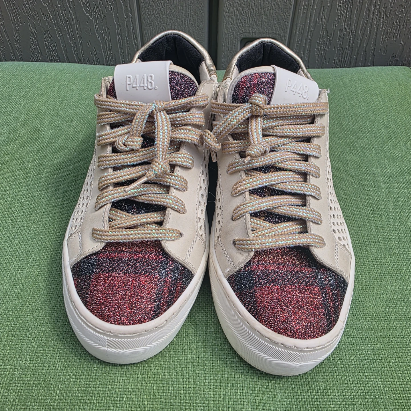 P448  Leather Glitter Sneakers size 36 - photo 2