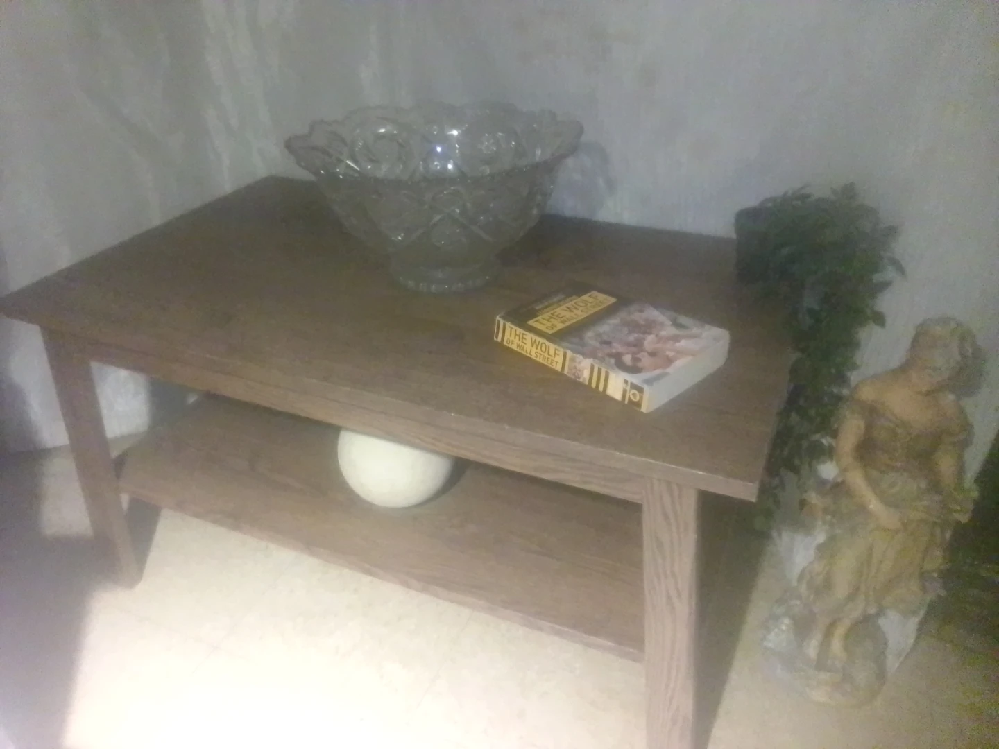 Wooden Coffee Table with Lower Shelf