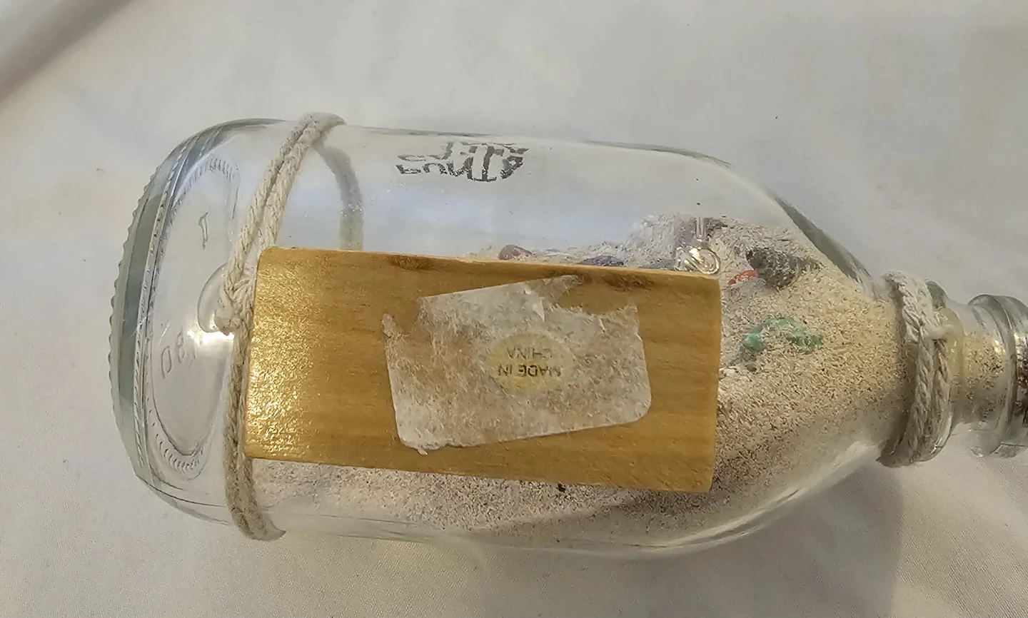 Multi-Coloured Punta Cana Glass Bottle with Sand and Shells - photo 5