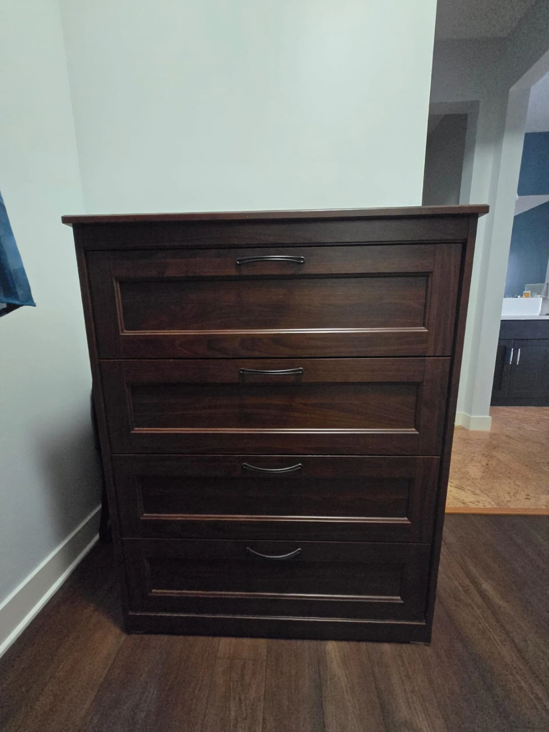 Dark Wood 4-Drawer Dresser