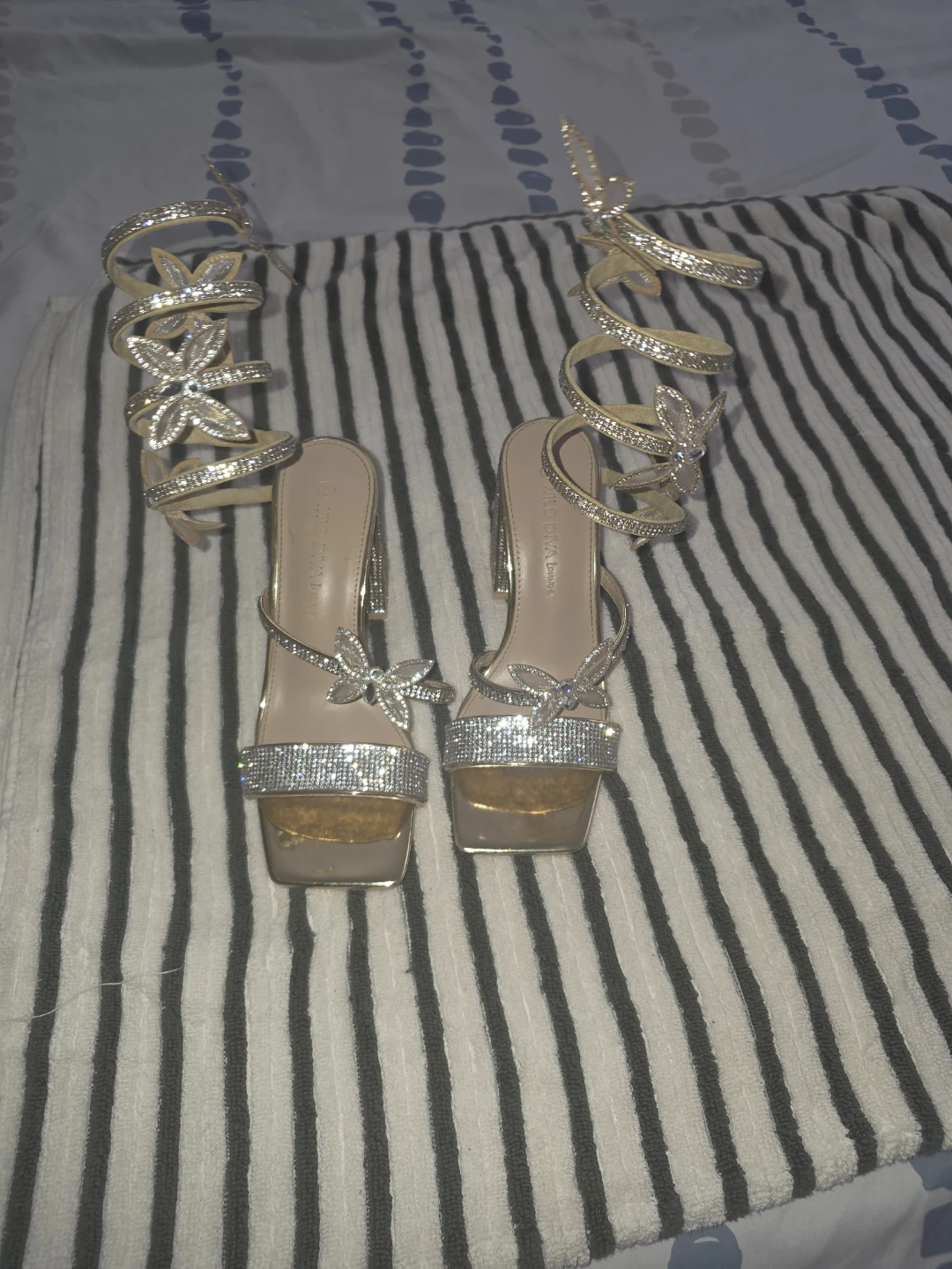 Wild Diva Lounge Gold Rhinestone Spiral Heels - photo 4