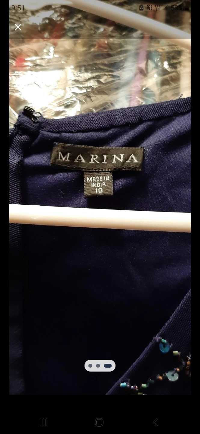 Elegant navy  blue sequin  evening gown - photo 5