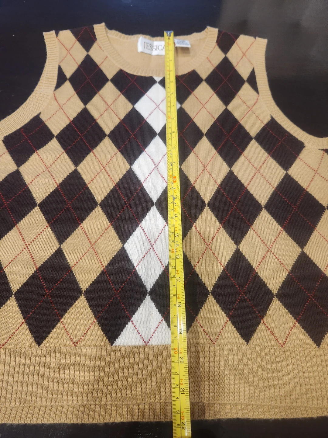 Jessica Argyle Sweater Vest Tan - photo 4