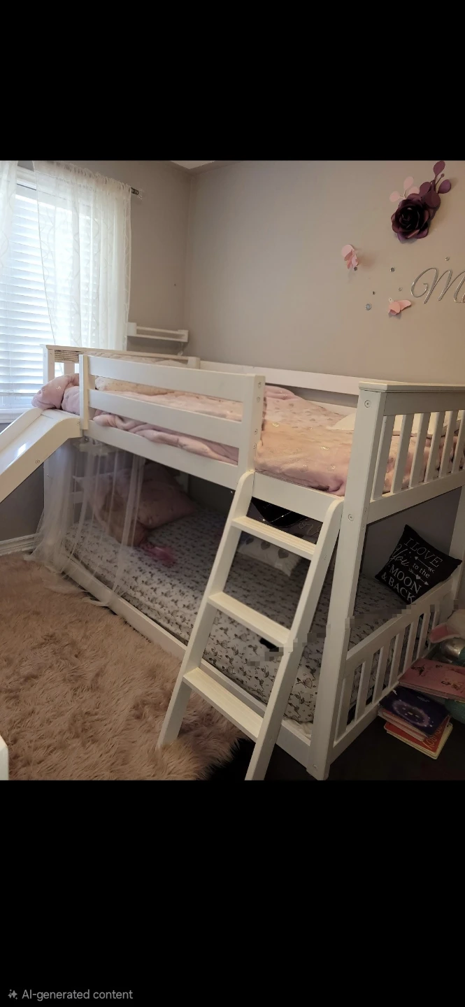 White Bunk Bed w. Slide - photo 2
