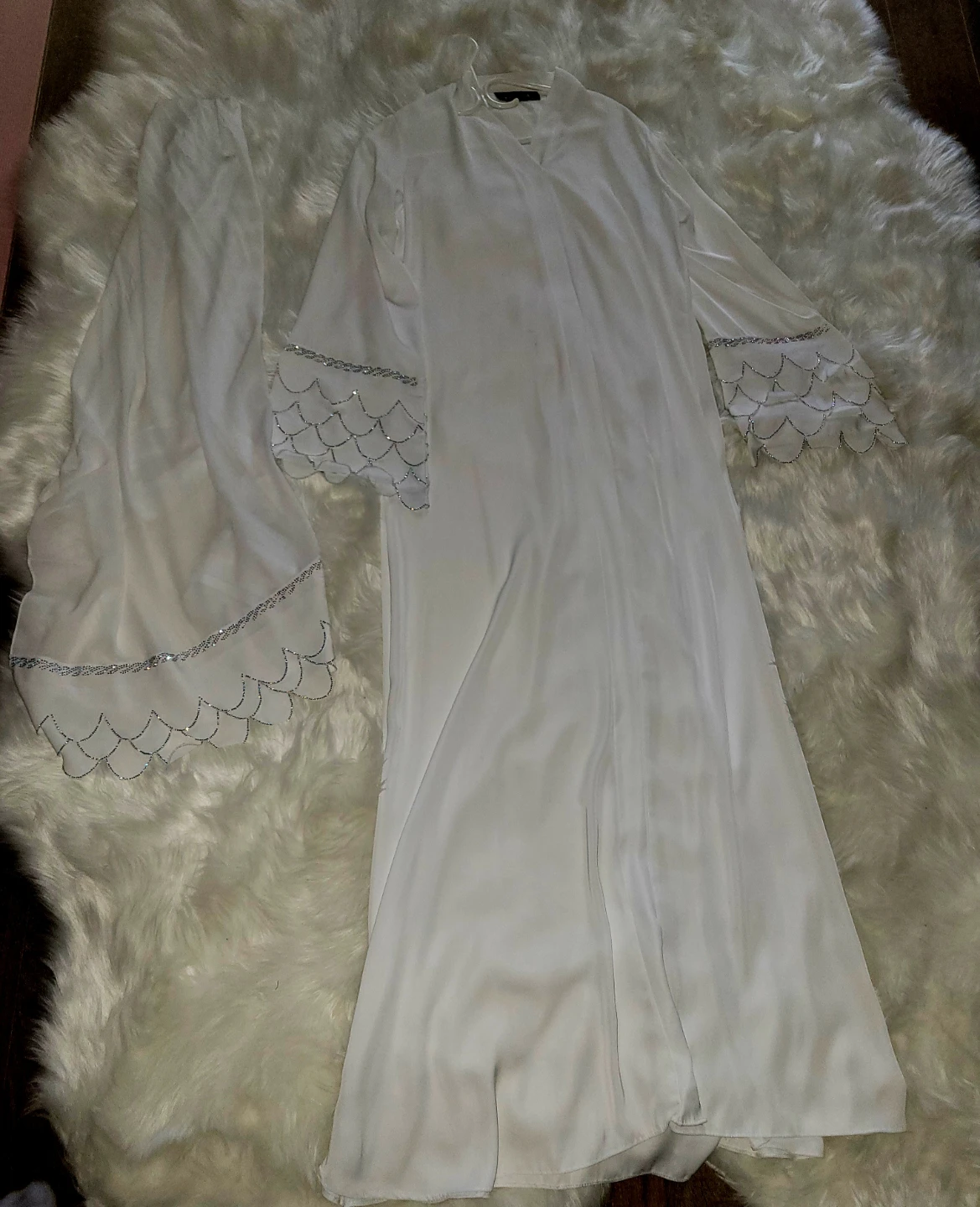 🤍XL White Kaftan with Saprkle sleeve maxi dress🤍 - photo 4