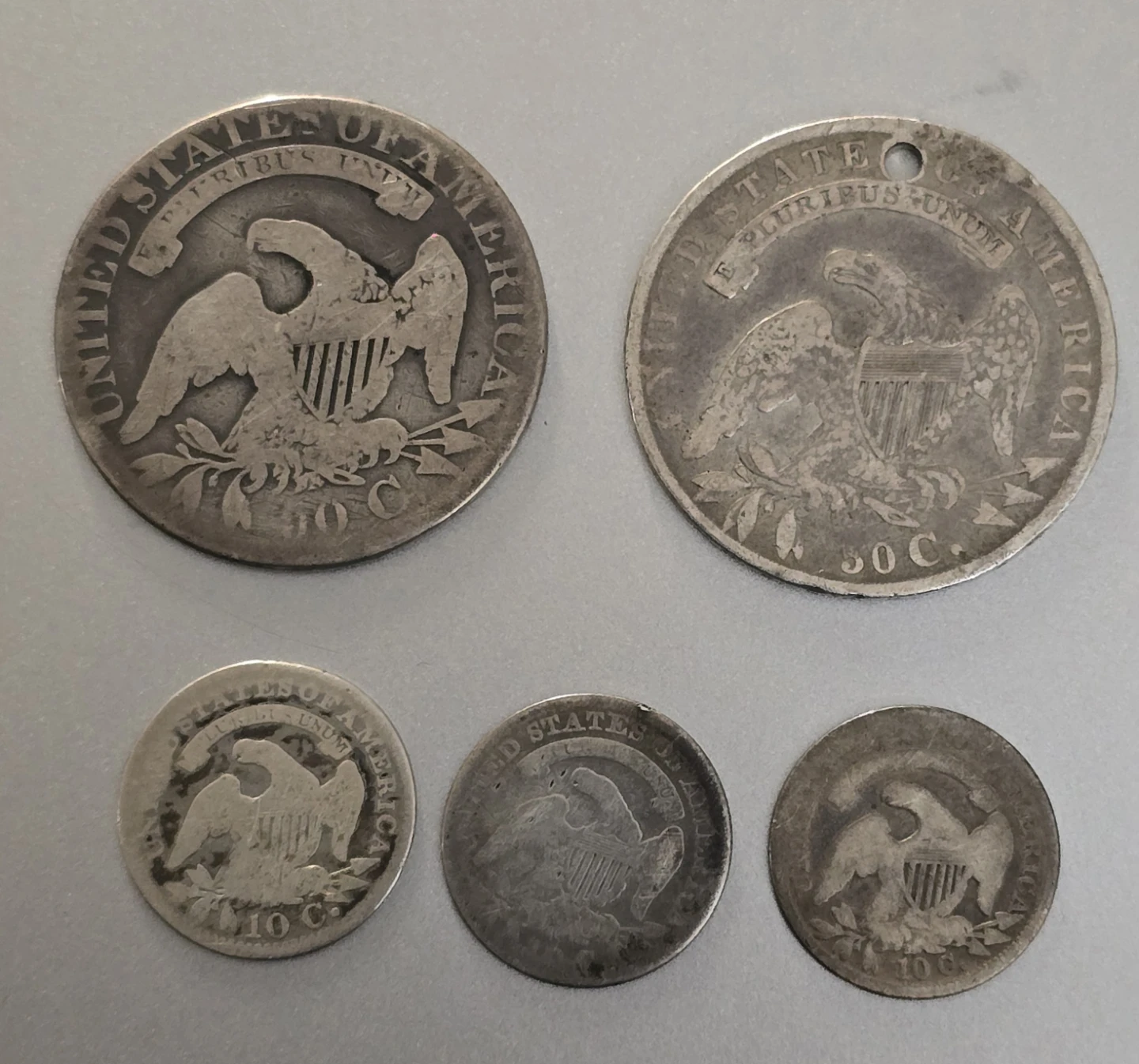 Lot of 5 Early Coins - Capped Bust Coins. - photo 3