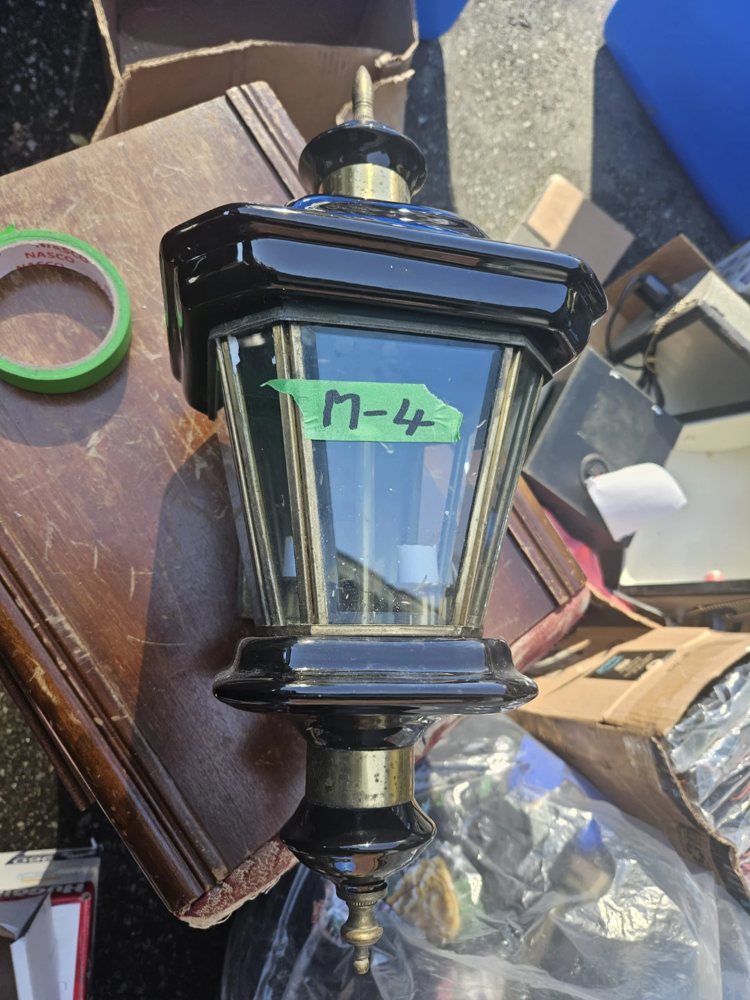 Black and Brass Outdoor Wall Lantern - photo 2