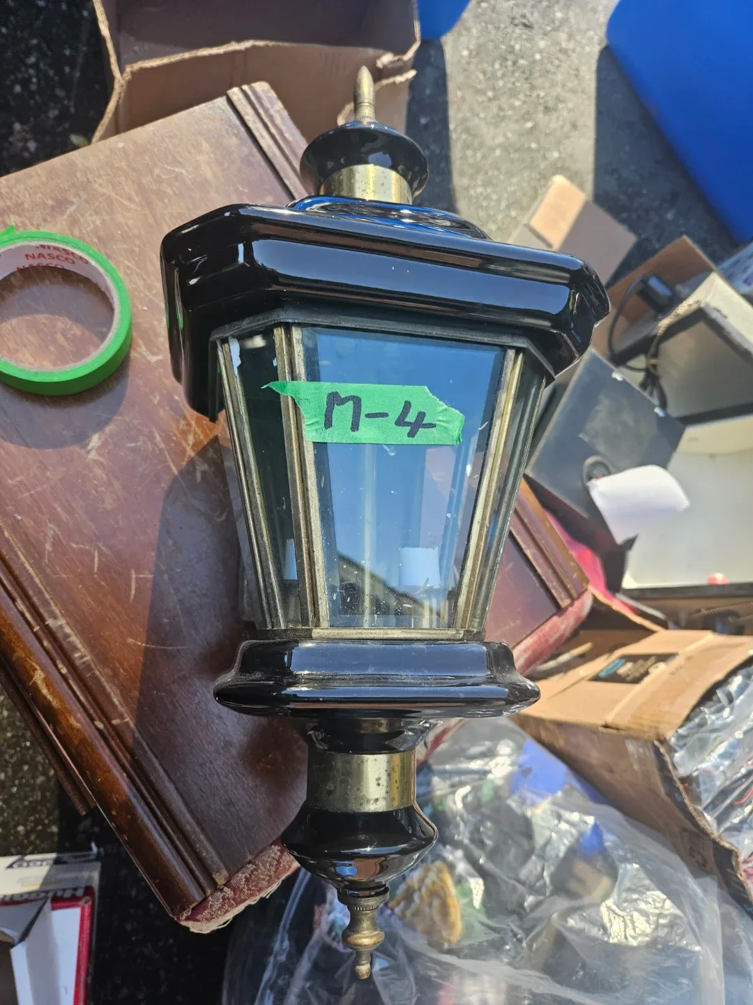 Black and Brass Outdoor Wall Lantern - photo 2