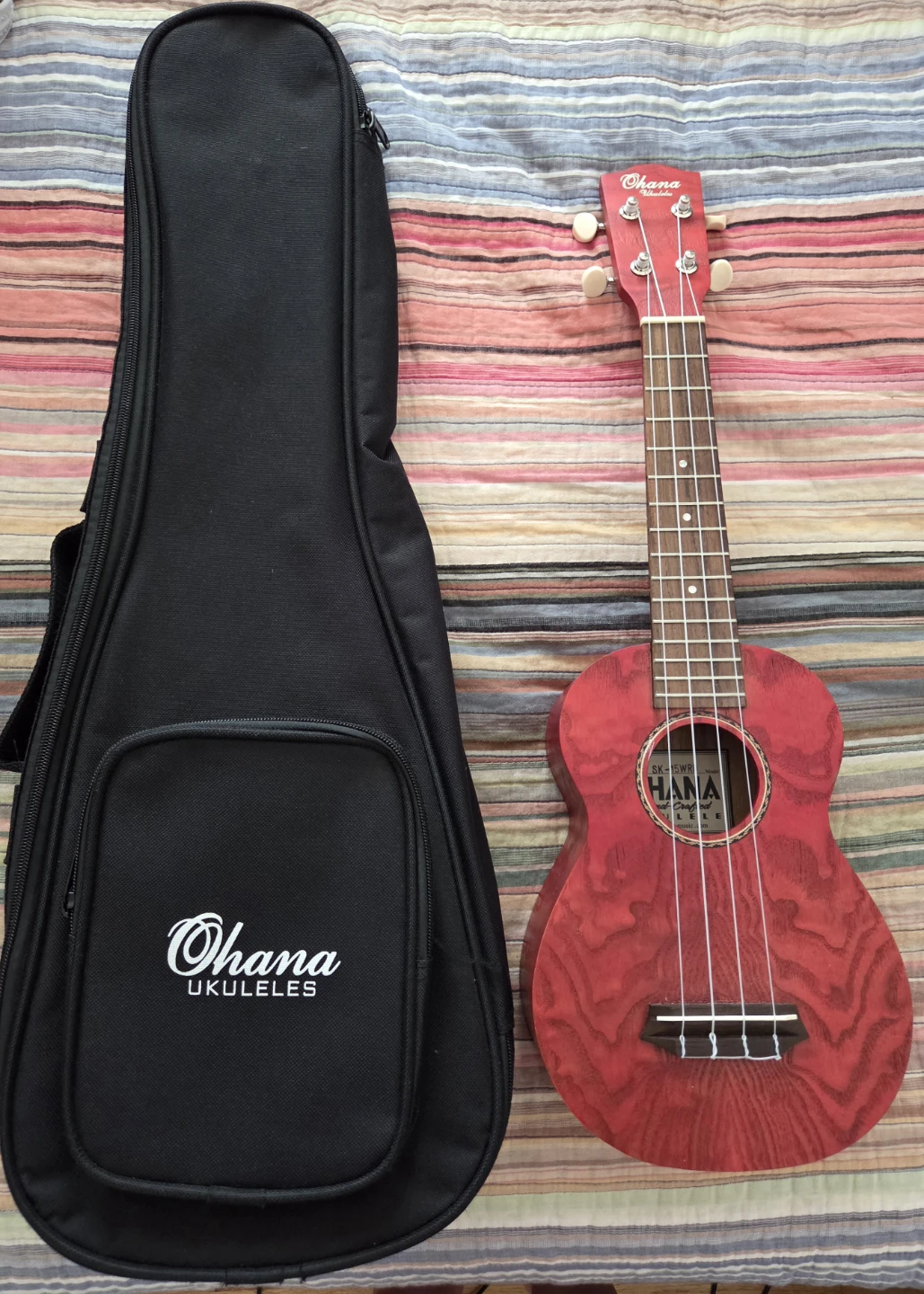 Ohana SK-15WR Soprano Ukulele with Case