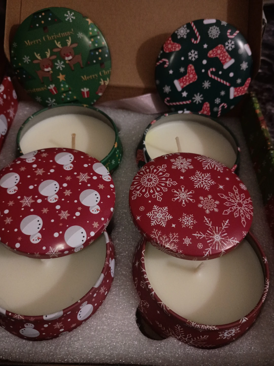 Natural Soy Wax 4 Christmas Scented Candles in Tins - photo 4
