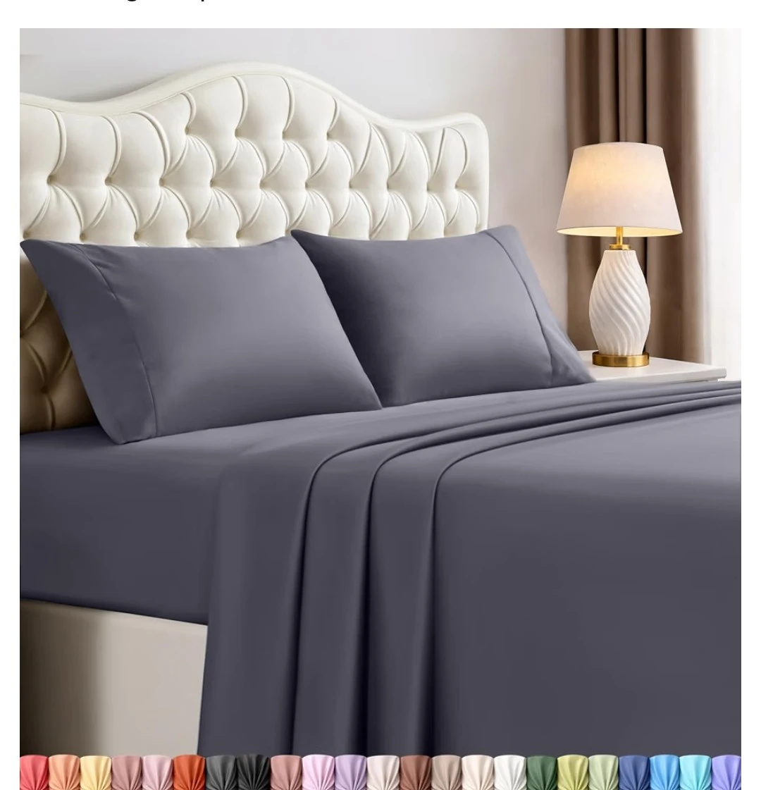 3pcs Soft Grey Bed Sheet Set