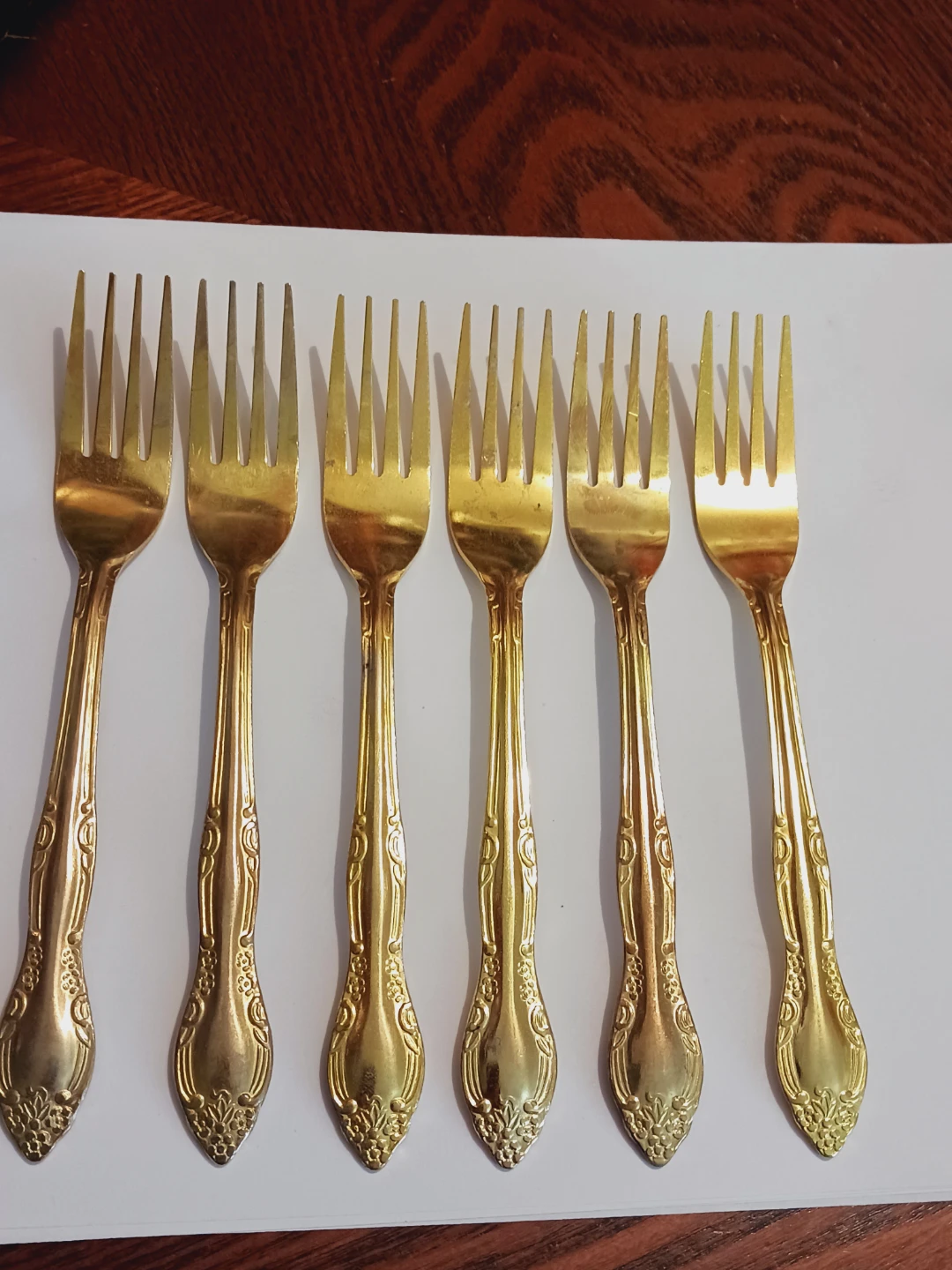 Set of 6 Gold-Tone Forks. New. - photo 2