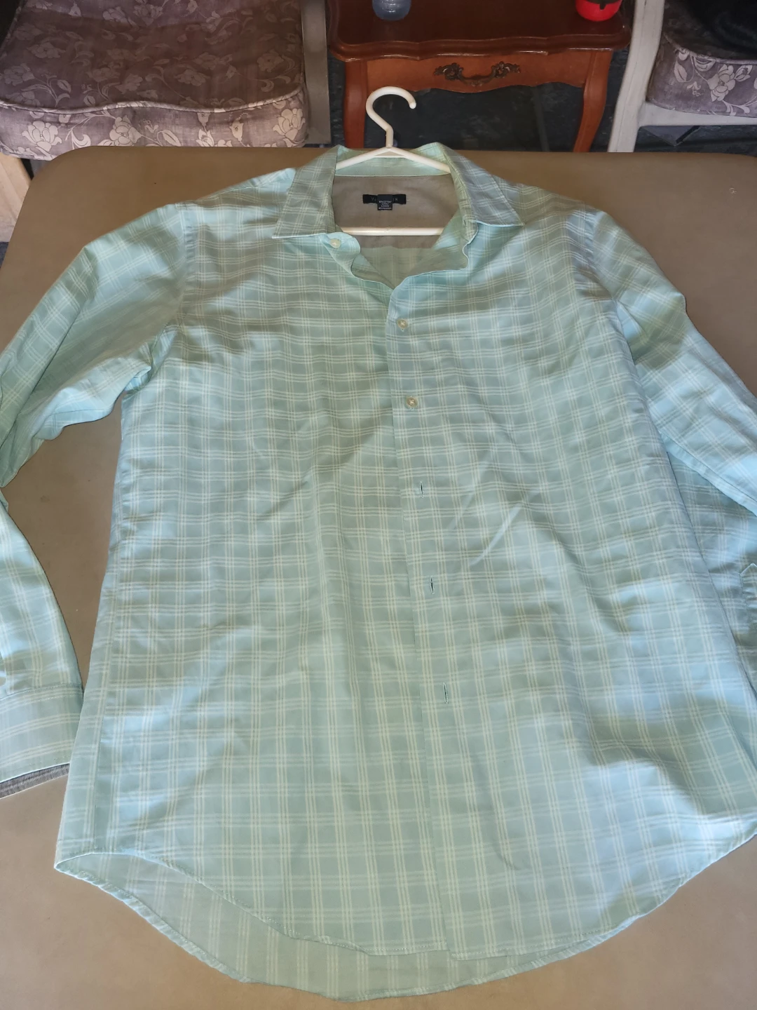 Van Heusen Light Blue Plaid Dress Shirt