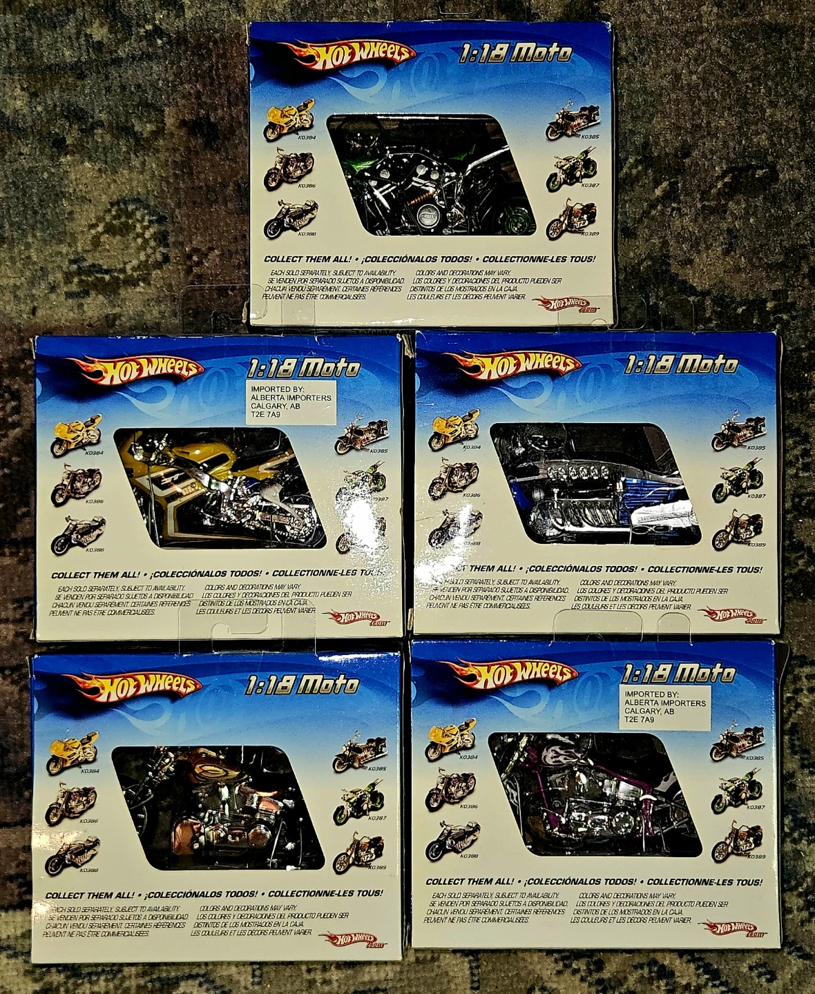 Set of 5 Hot Wheels 1:18 Scale Moto Model Motorcycles - photo 2