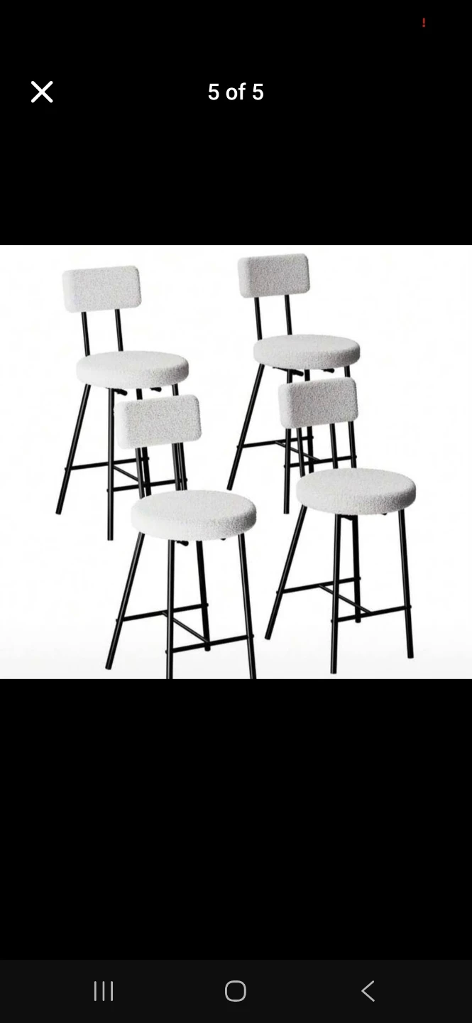 Brand new set of 4 high baar chairs never used - photo 5