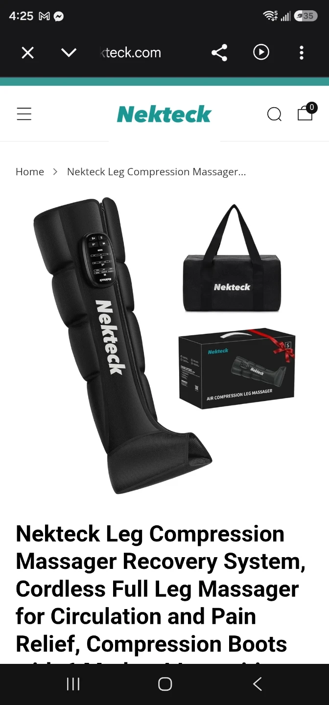 Nekteck Cordless Leg Compression Massager