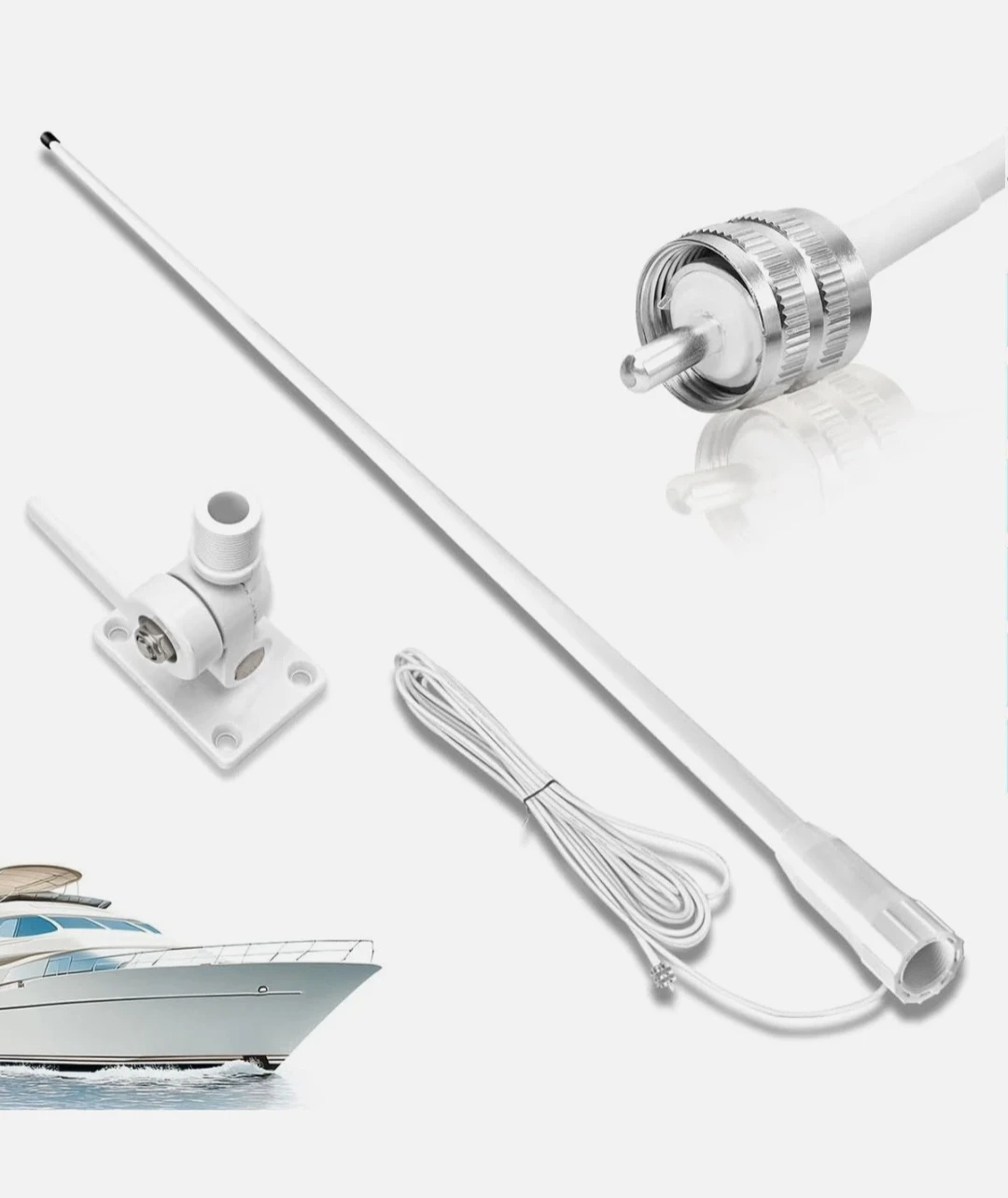 VHF Marine Radio Antenna Boat Antenna Waterproof 156-163Mhz