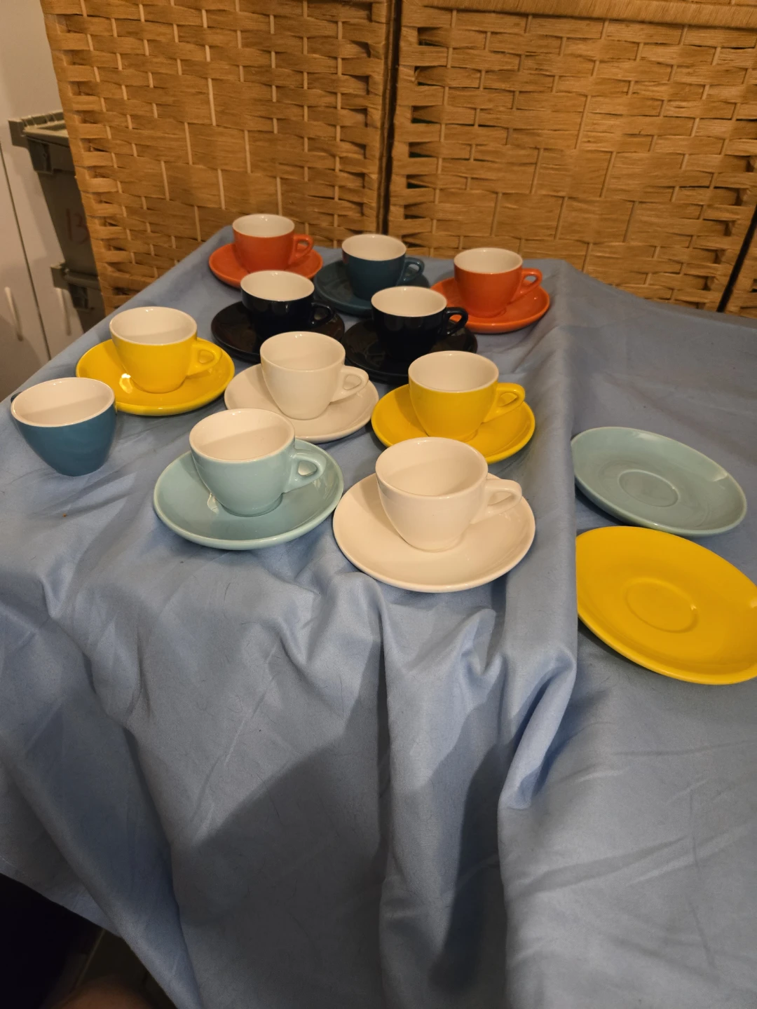 23pc Vintage Rainbow Ceramic Espresso Set - photo 2