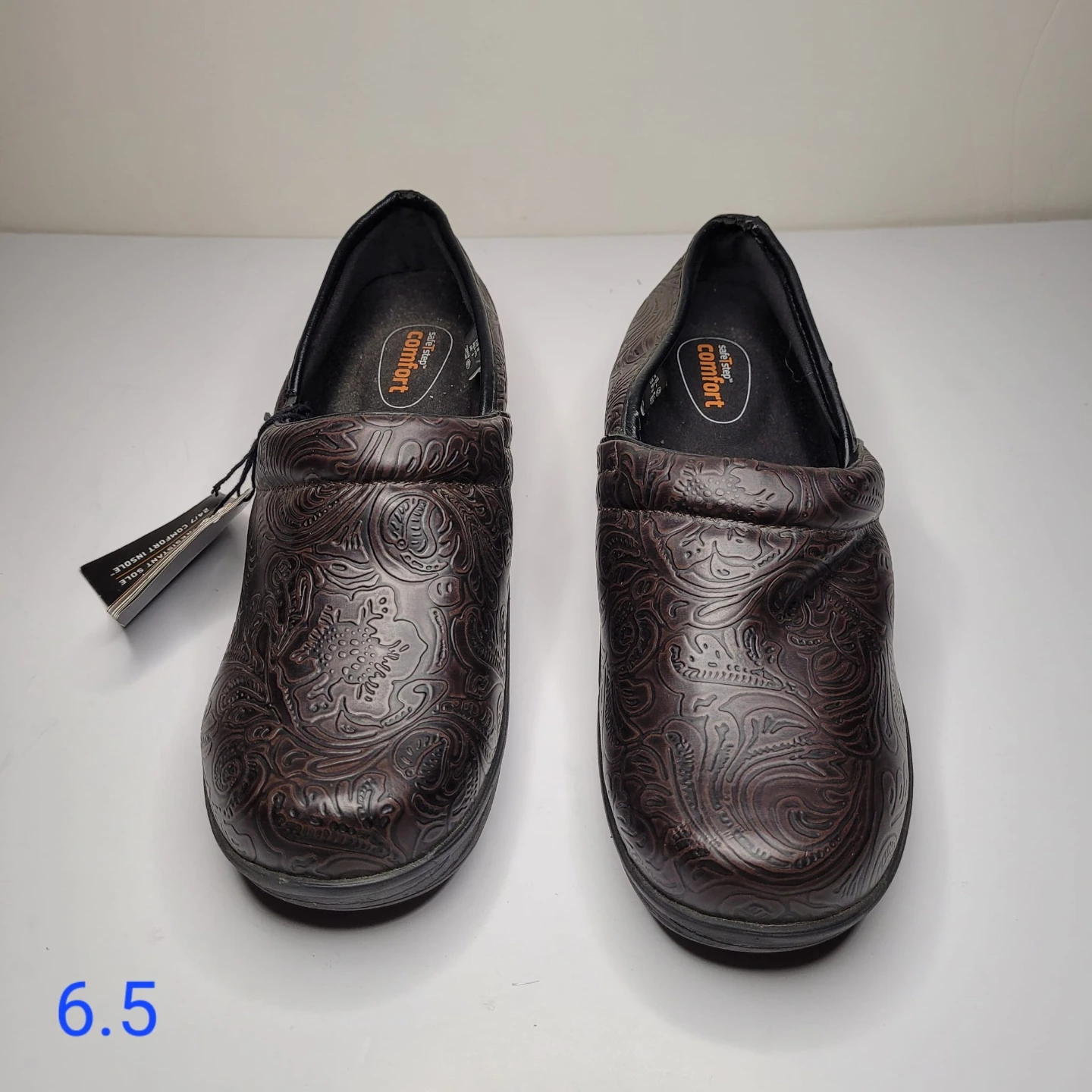 SafeTStep Comfort Slip-Resistant Clogs - Brown - Size 6.5