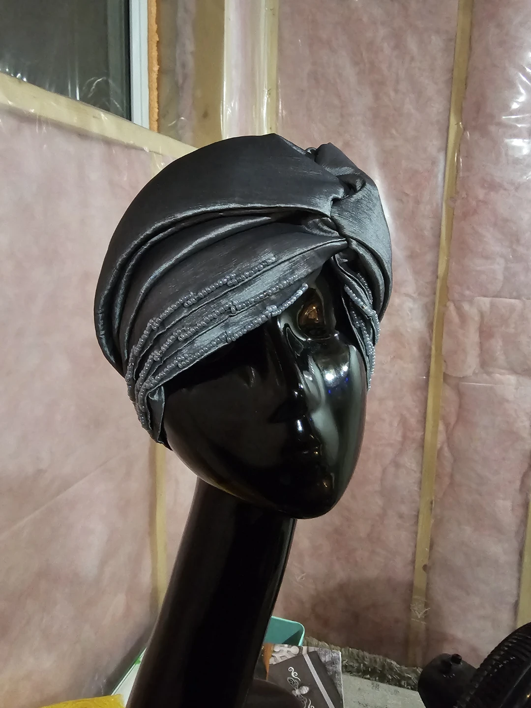 Silver Grey Beaded Turban Headwrap - photo 3