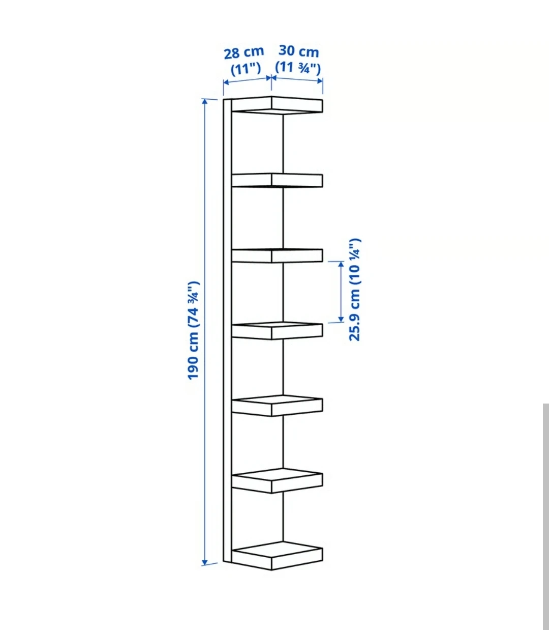 Black wall-mounted tower shelf - photo 3