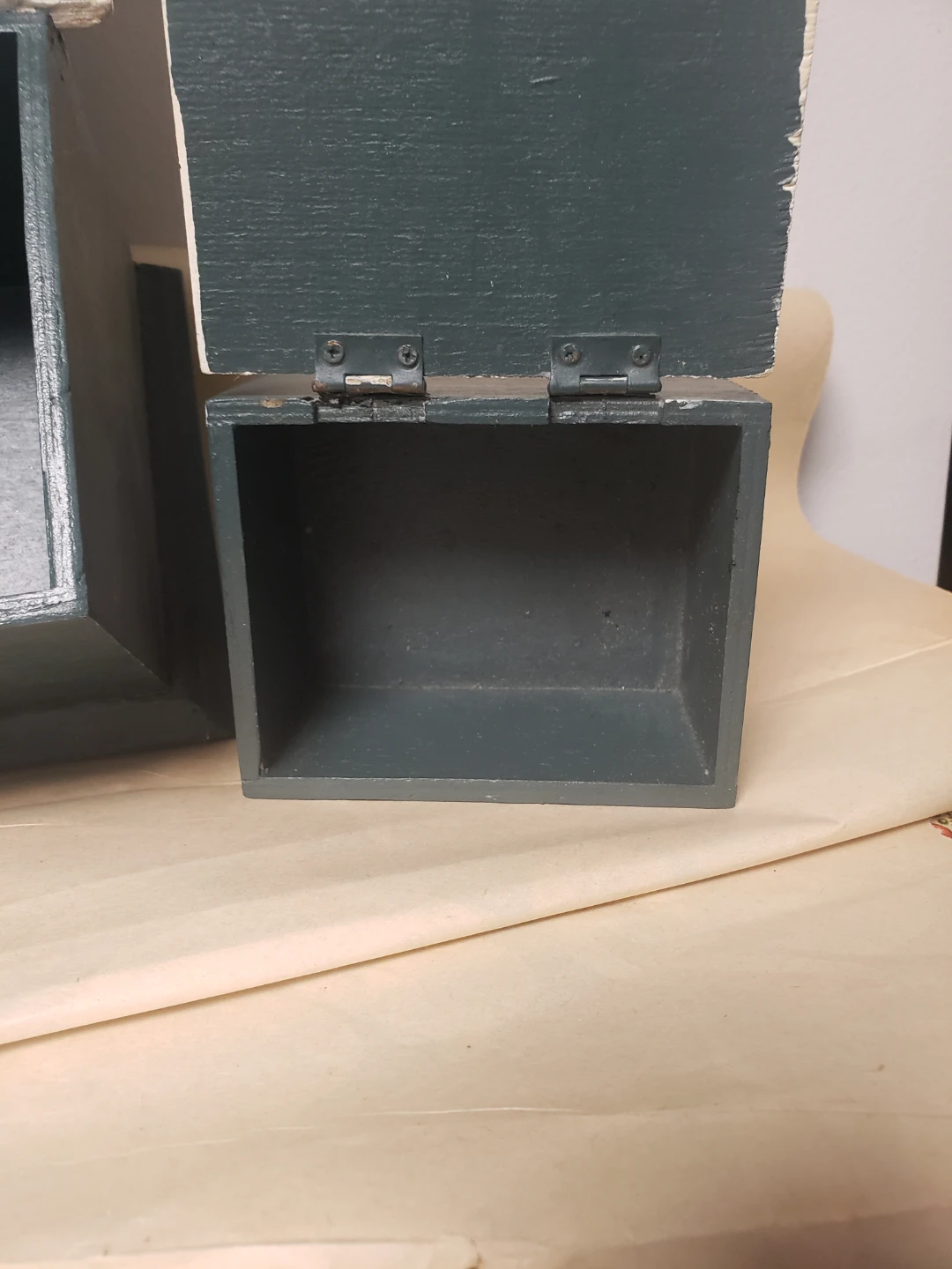 Set of Two Painted Wooden Storage Boxes - photo 3