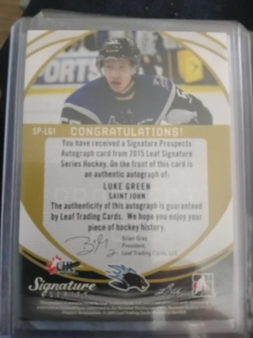 2015 Leaf Signature Series Luke Green Autograph Card - photo 2