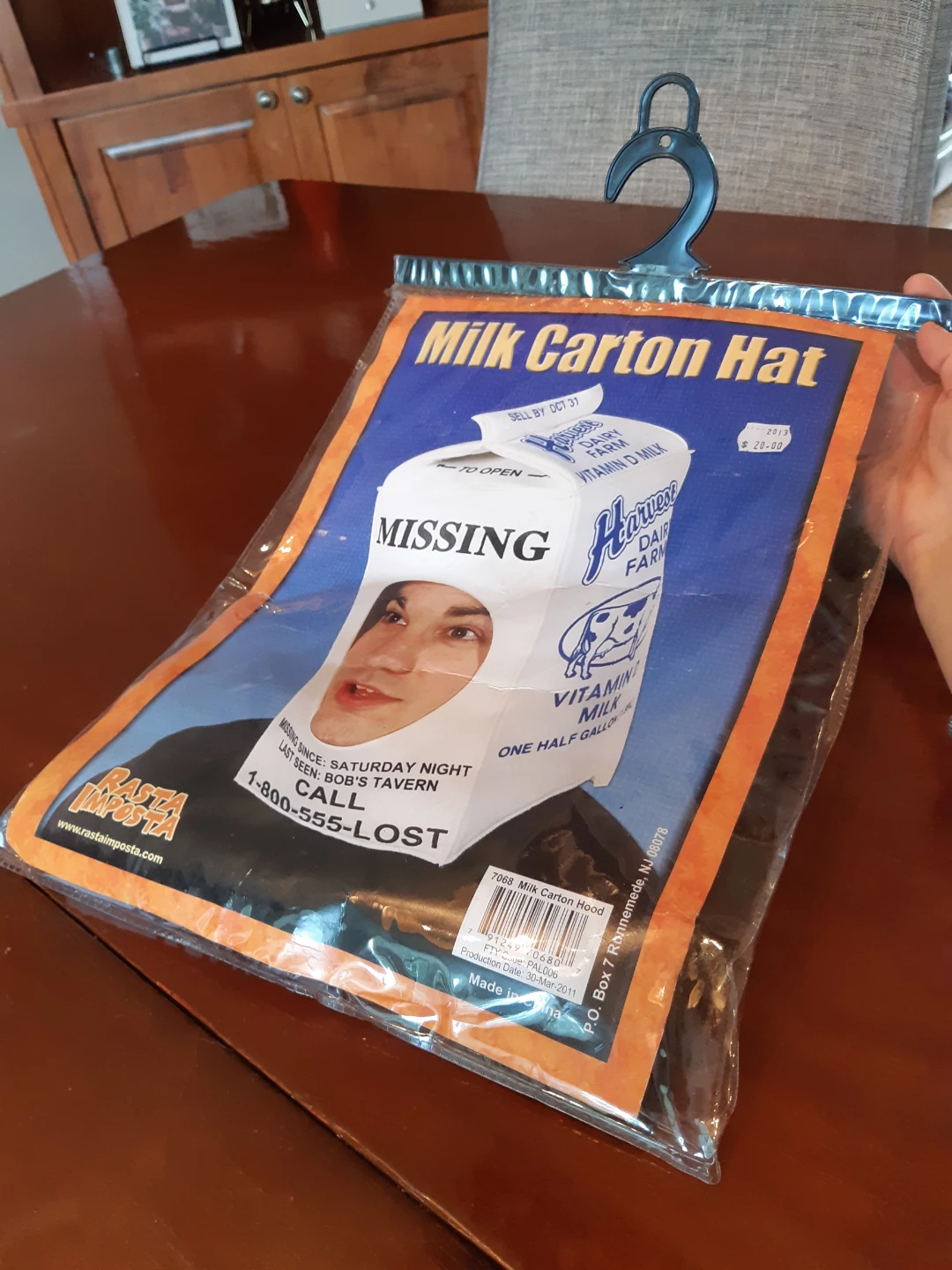 Rasta Imposta Milk Carton Hood Halloween costume hat - photo 2
