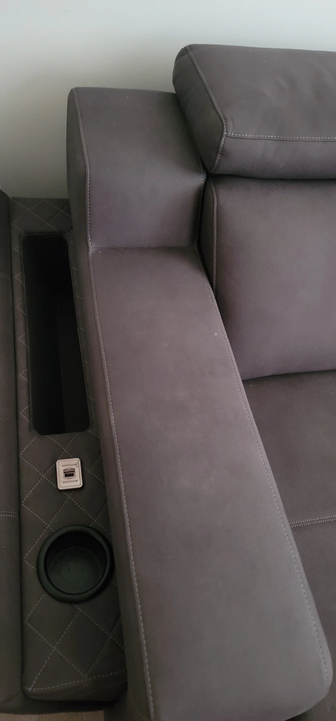 Dark grey sectional sofa with built-in speakers - photo 2