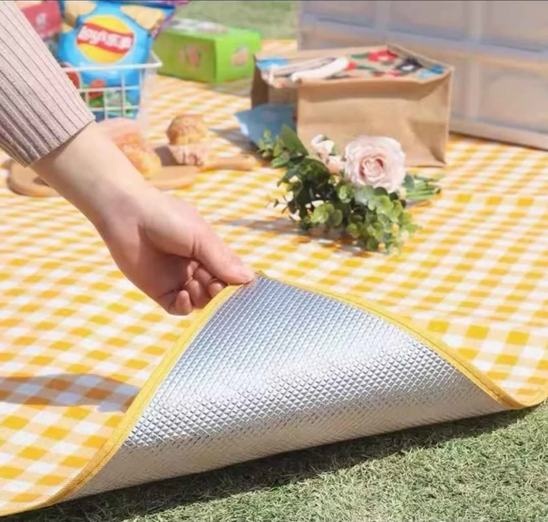 Yellow Gingham Picnic Blanket