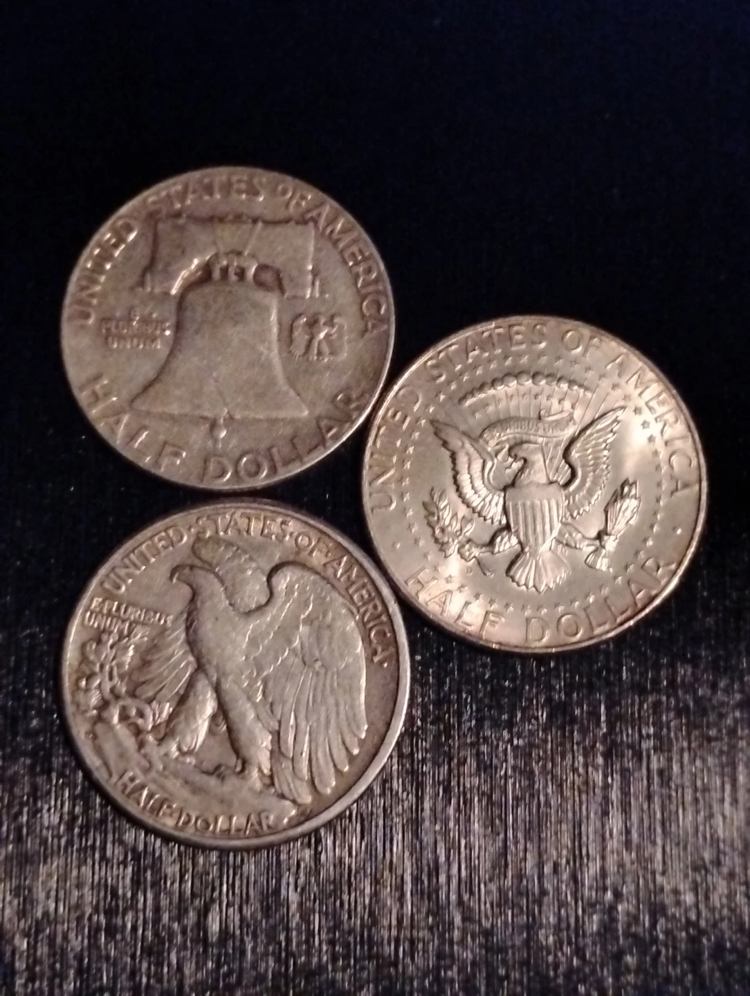 Set of 3 Vintage US Silver Half Dollar Coins