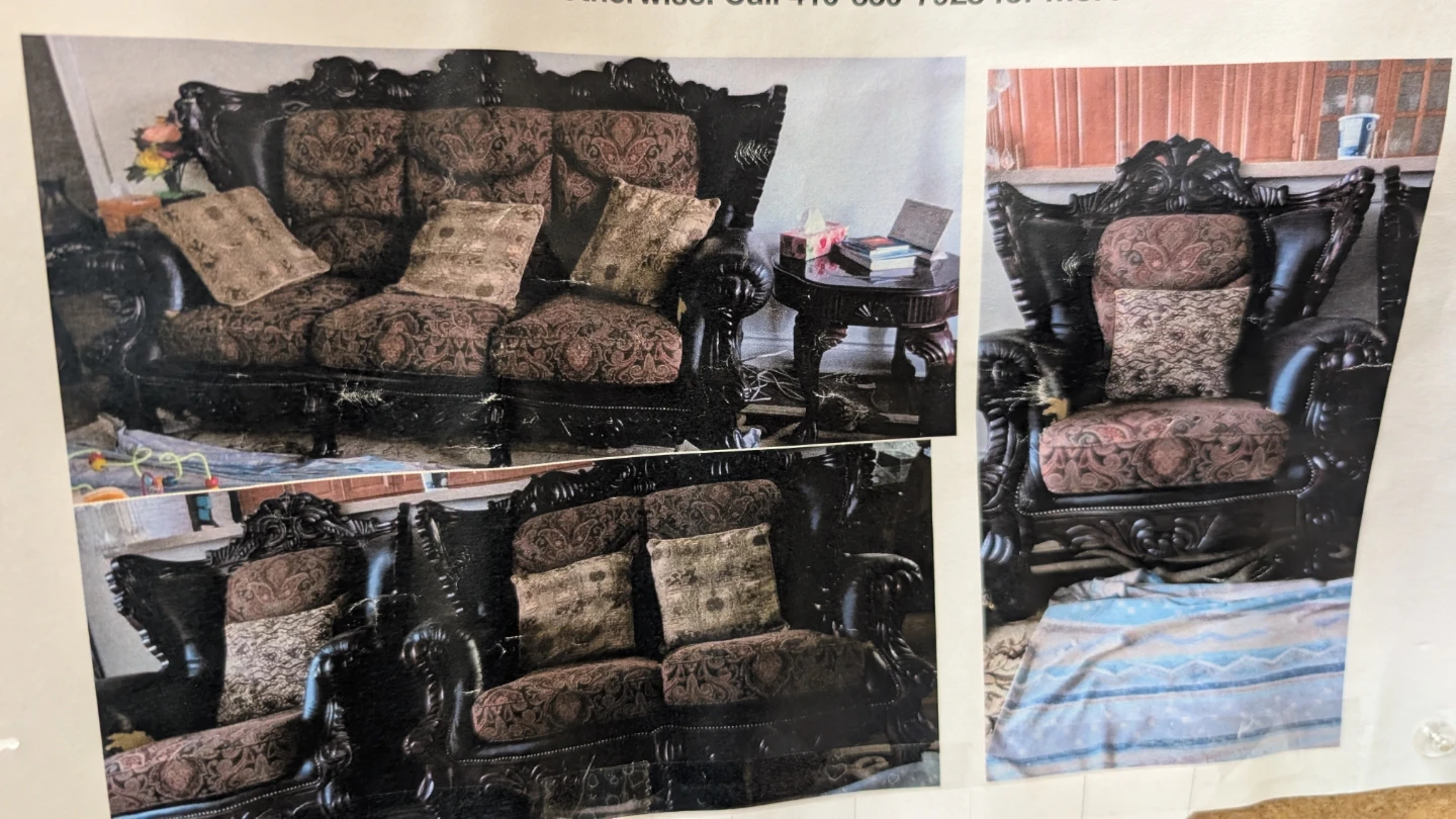 Traditional Ornate Sofa and Armchair Set