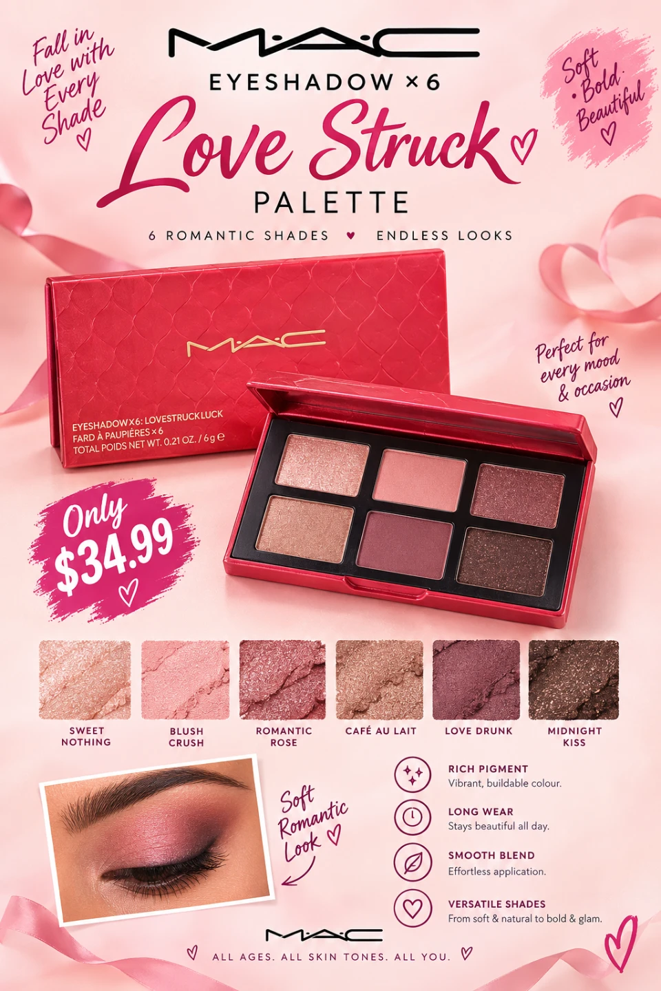 MAC Love Struck Eyeshadow Palette x6