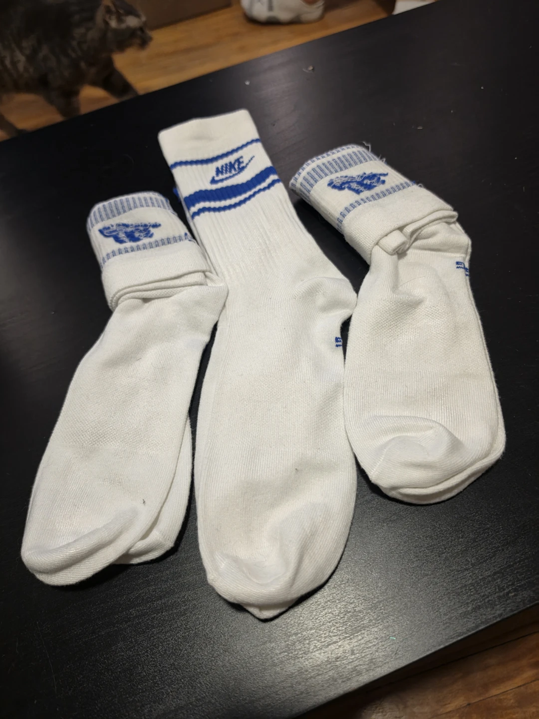 Nike Retro 3-Pack Crew Socks (White/Blue)
